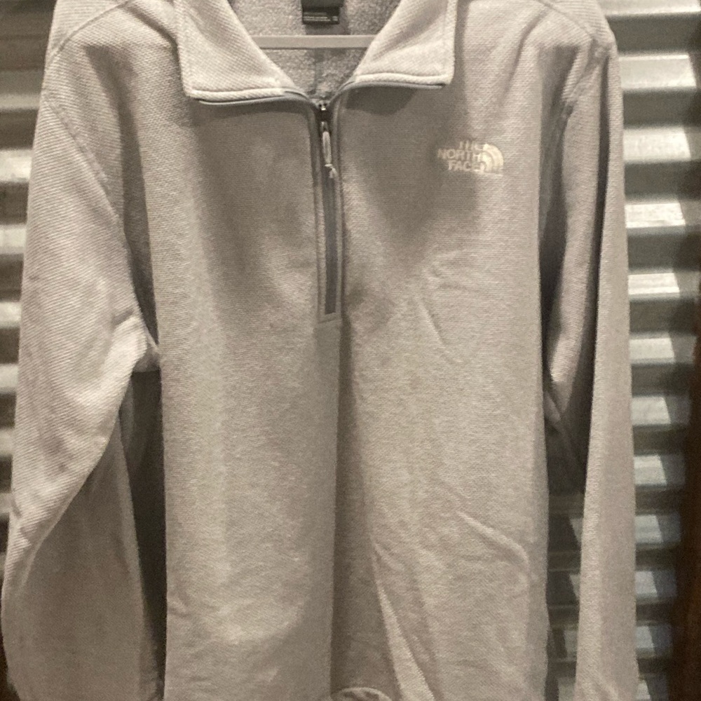 The North Face Gray Zip Up Sweater Soft Knit Casual